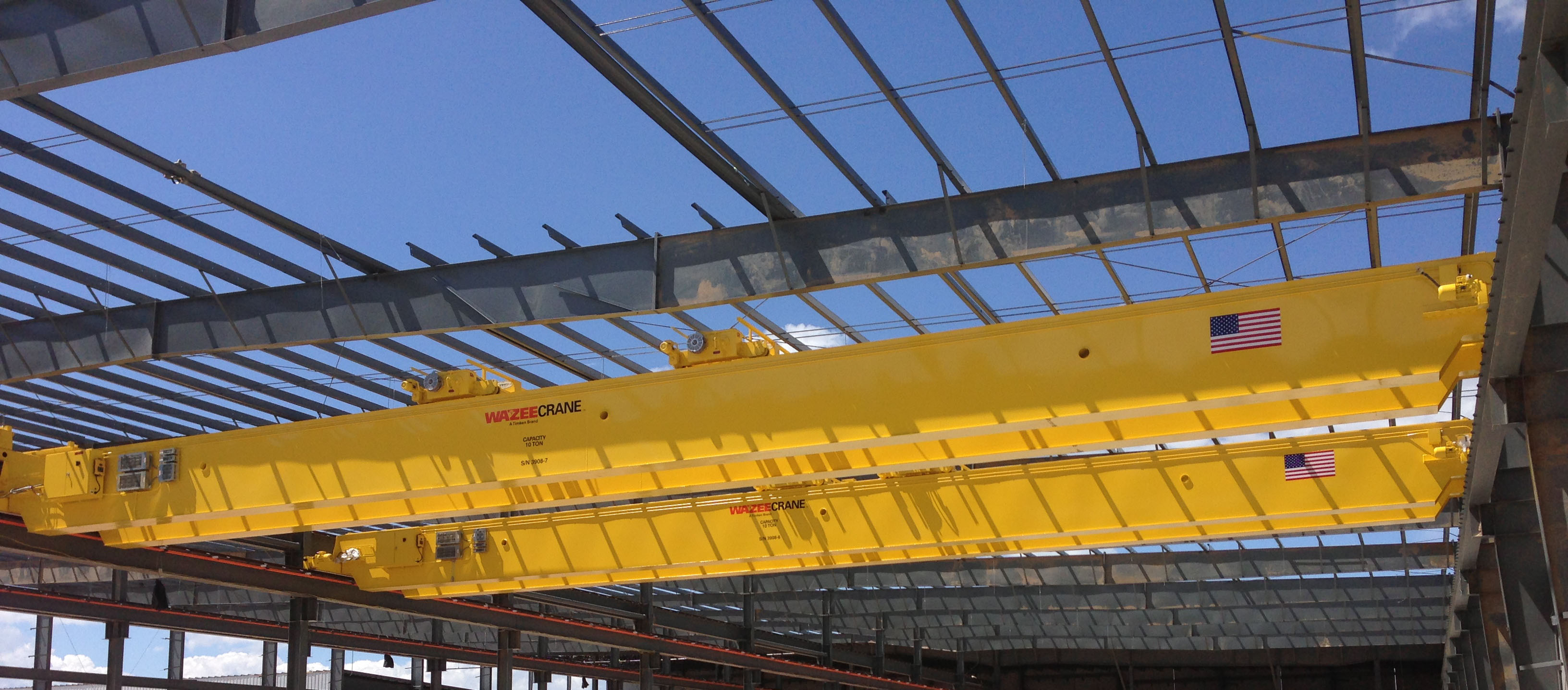 Two 10-ton 90’ Span Cranes Installed During Building Construction