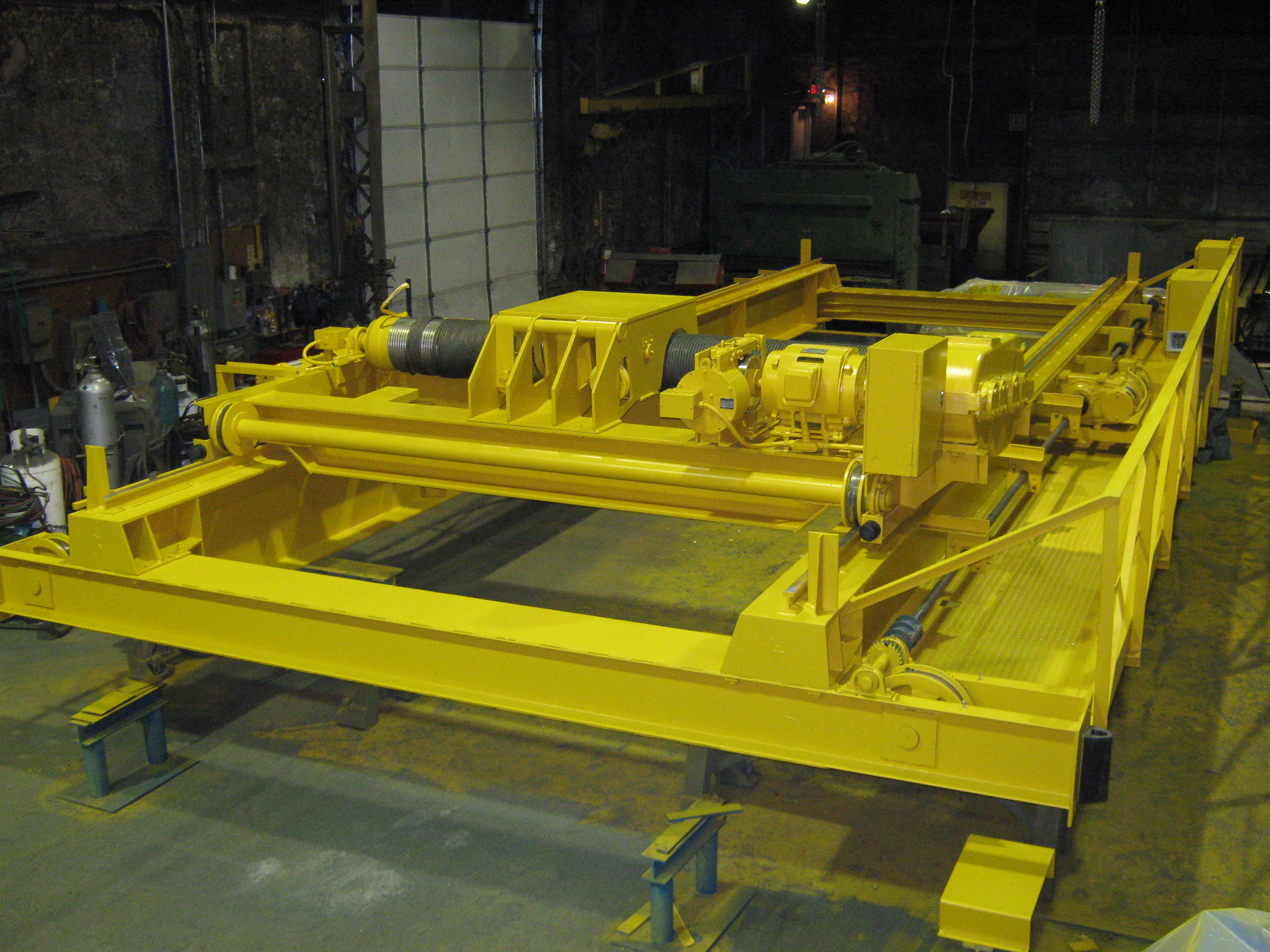 Top Running Double Girder Trolley Being Upgraded at Wazee Shop